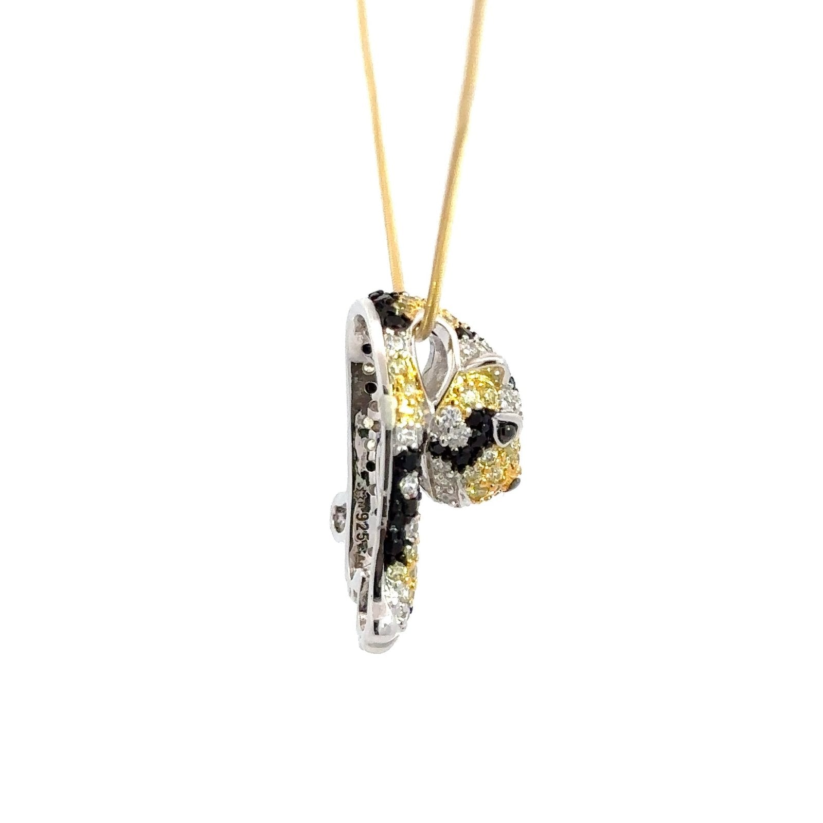 Yellow Leopard Silver Pendant by Natkina