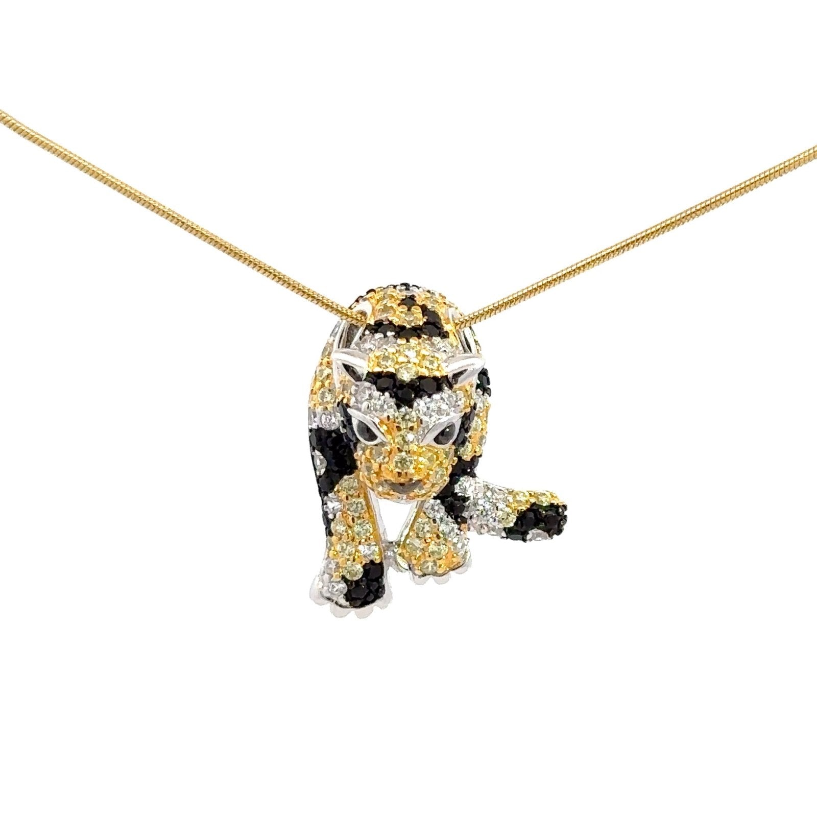 Yellow Leopard Silver Pendant by Natkina
