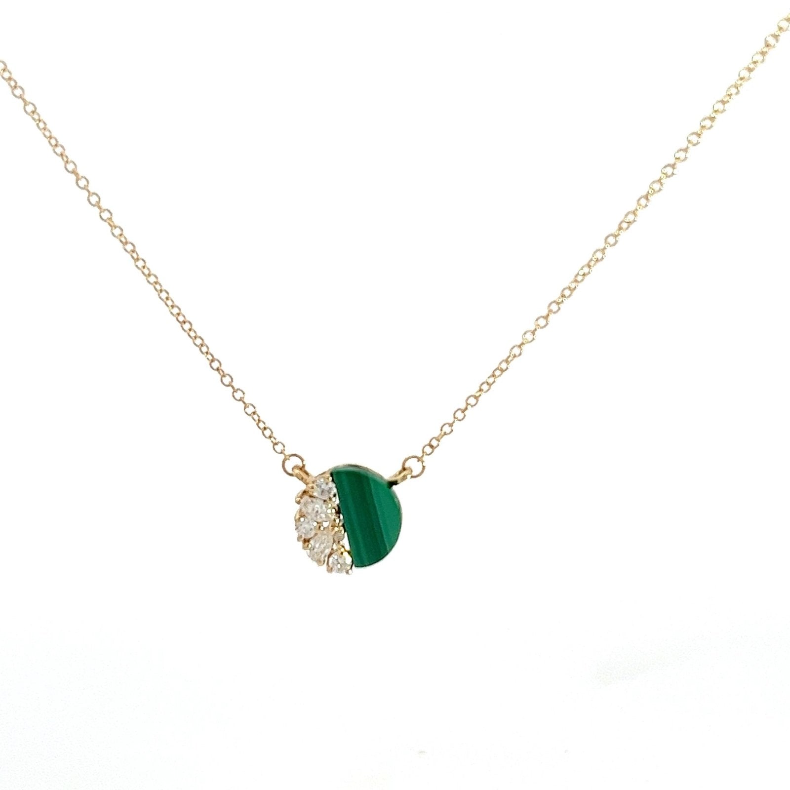 Eternelle Necklace Malachite Diamond Yellow Gold by Natkina