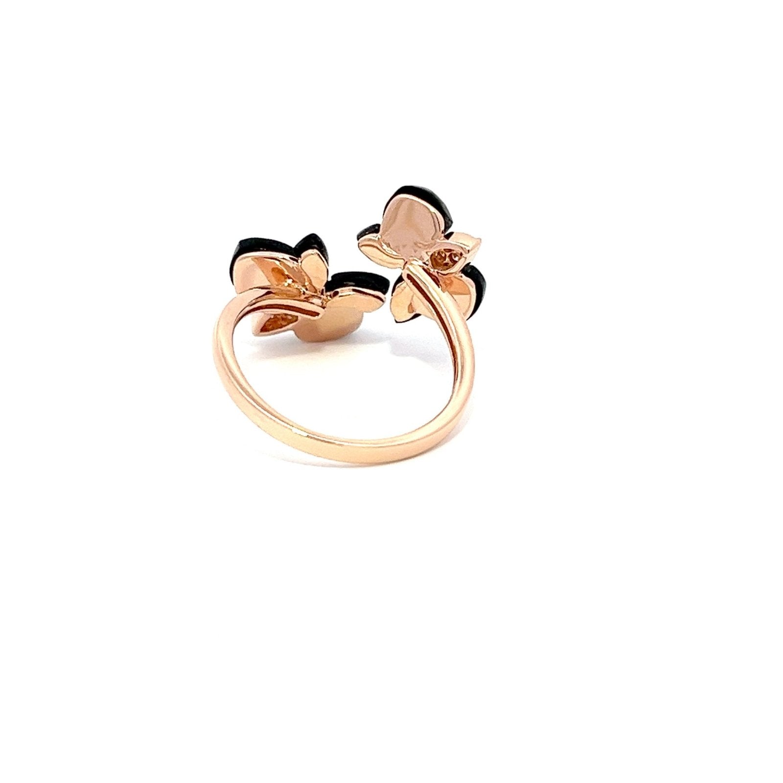 Eternelle Orchid Ring Onyx Diamond Rose Gold by Natkina