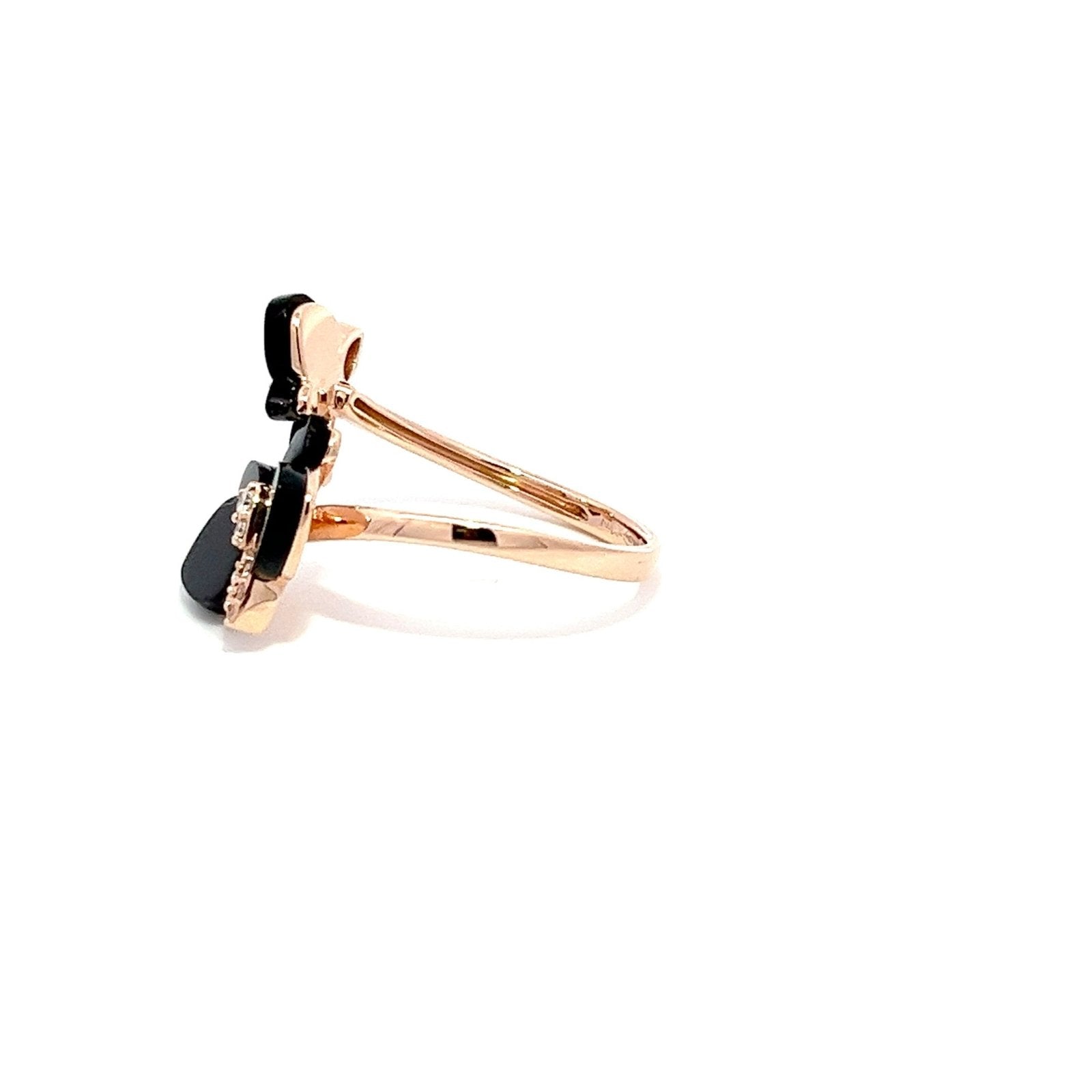 Eternelle Orchid Ring Onyx Diamond Rose Gold by Natkina