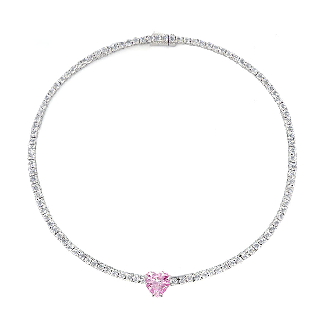 Heart Tennis Silver necklace choker