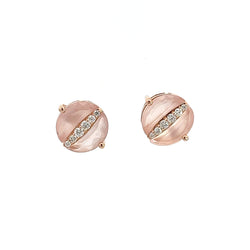 Eternelle Earrings Diamond Pink Quartz Rose Gold