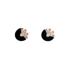 Eternelle Earrings Diamond Onyx Rose Gold