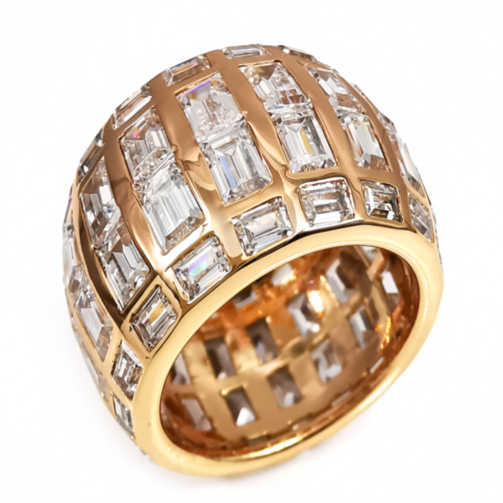 The Gilded Grid Brass Ring