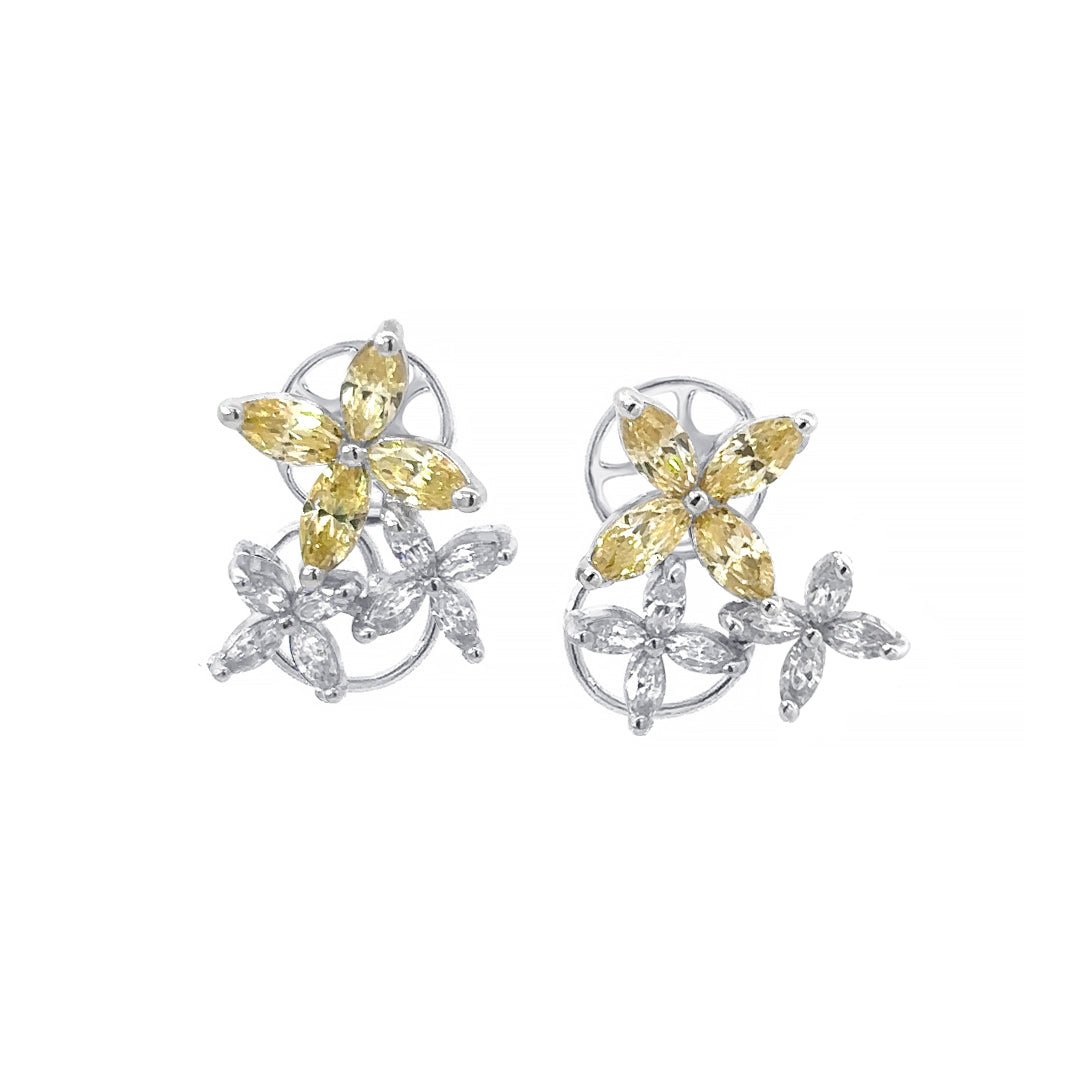 3 Flowers Silver Earrings by Natkina