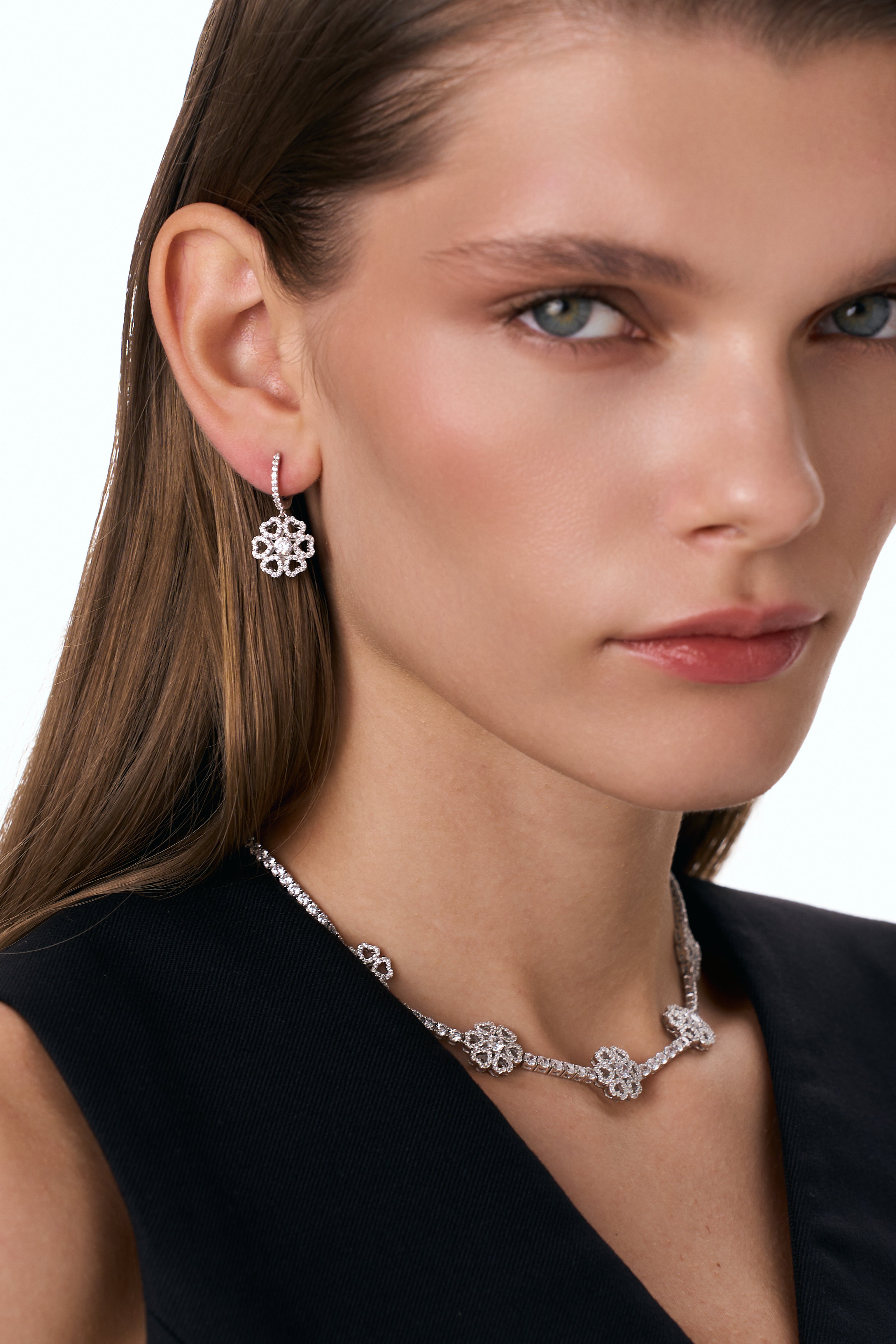 Silver Flower Earrings