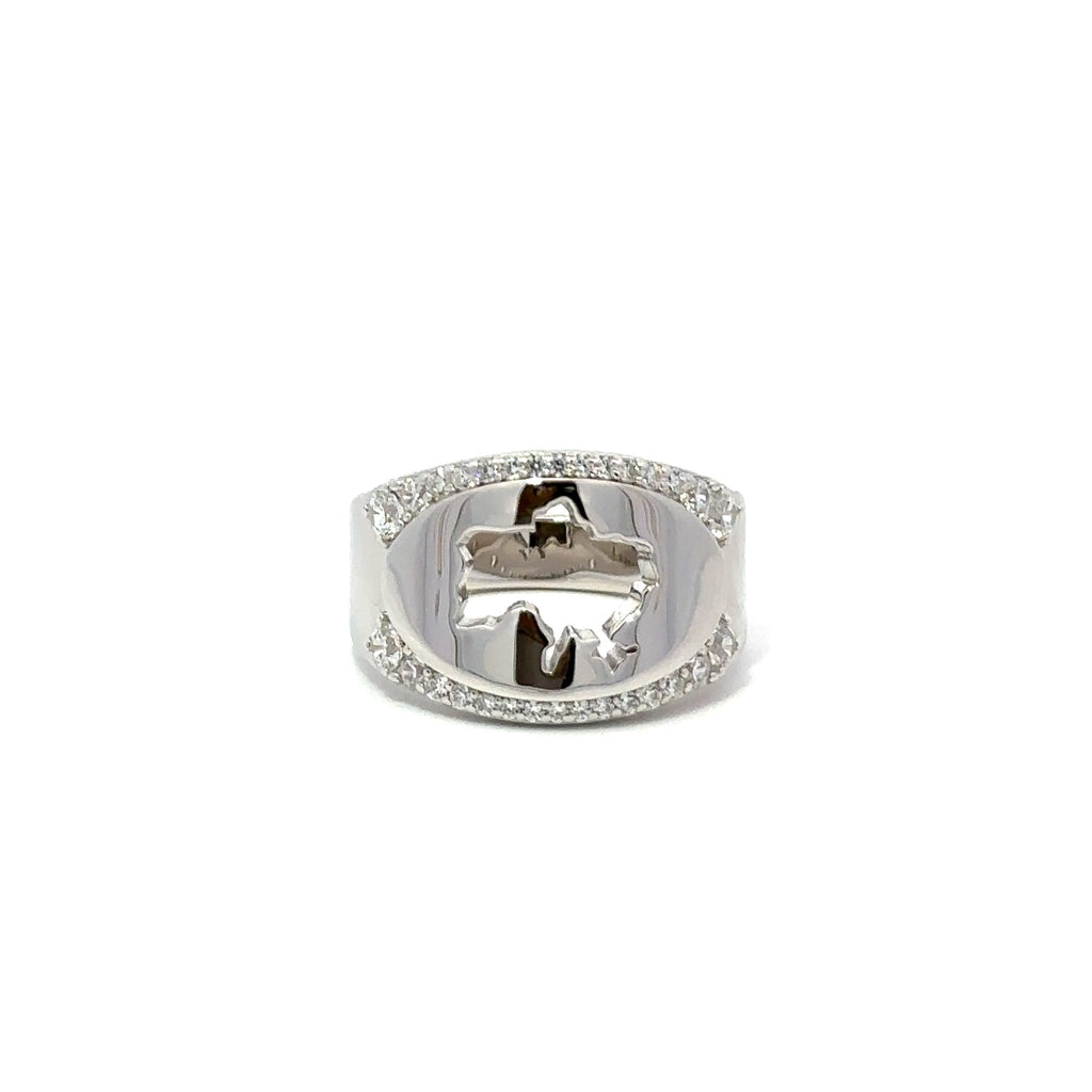+380 Ukrainian Map Ring Zirconia