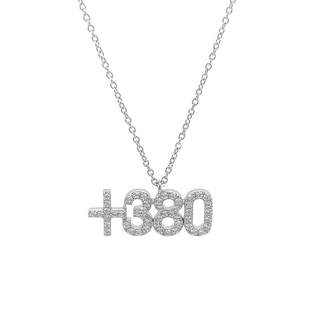 +380 Ukrainian Sautoir Necklace Zirconia
