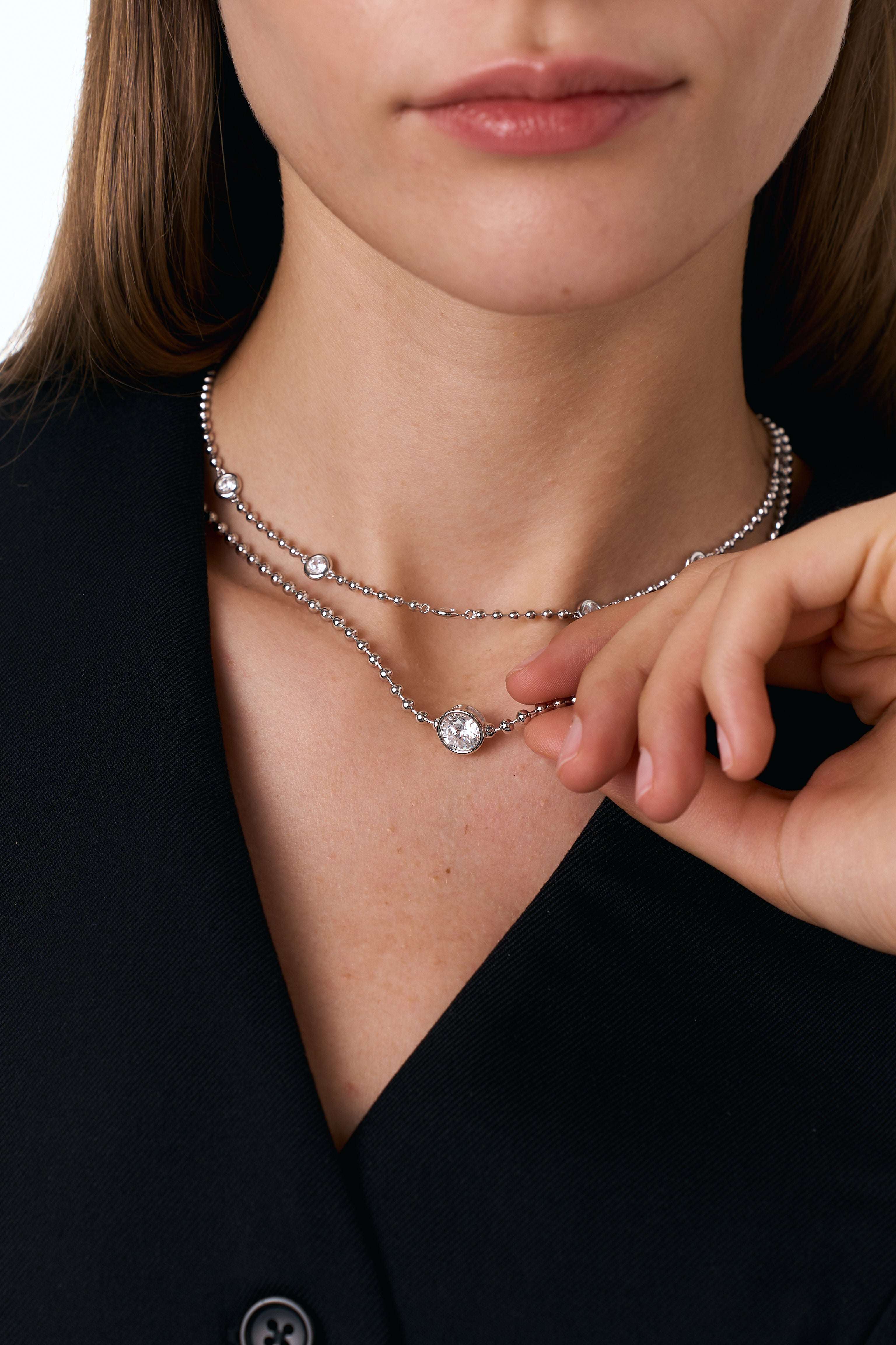 Silver Radiant Round Necklace