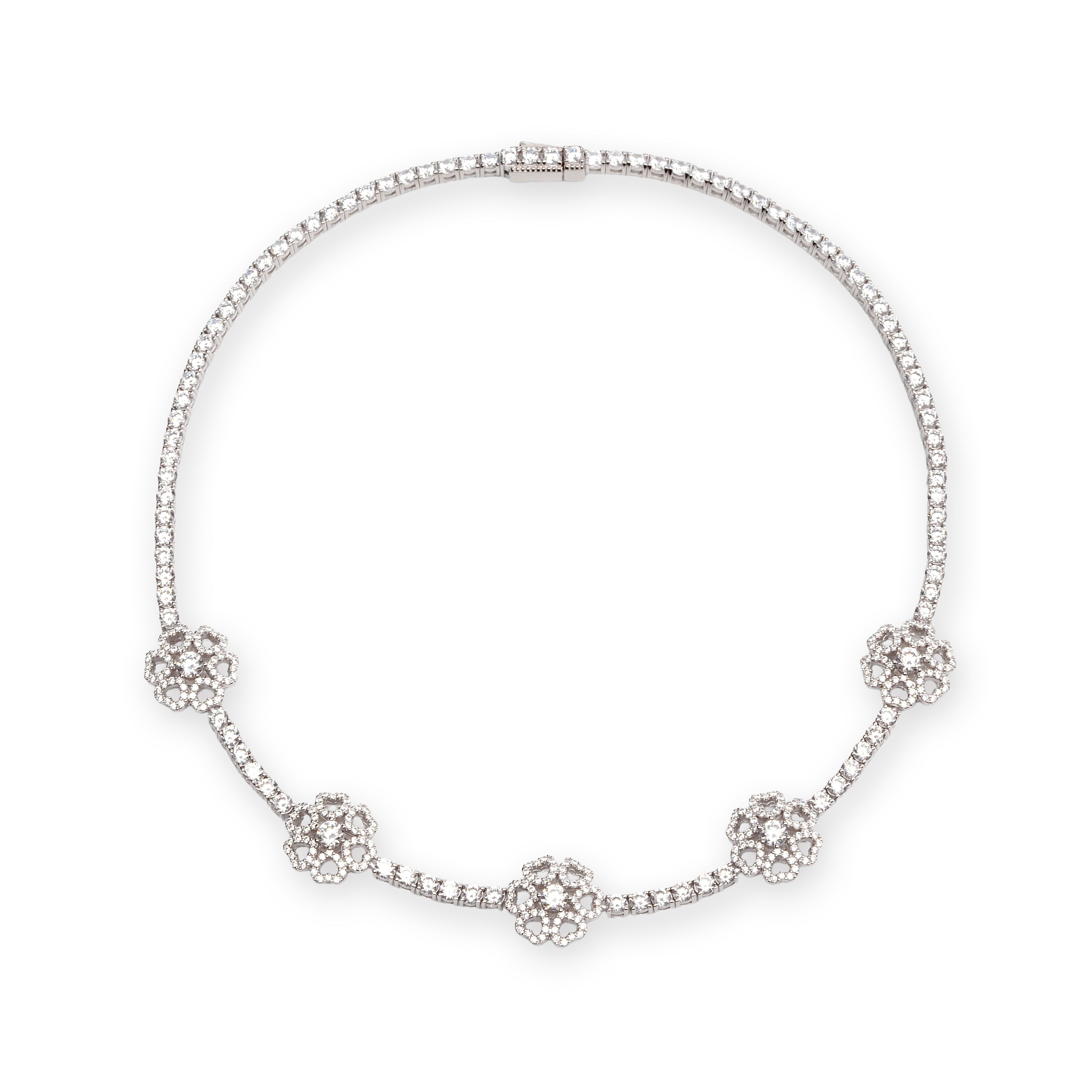 Silver Flower Choker