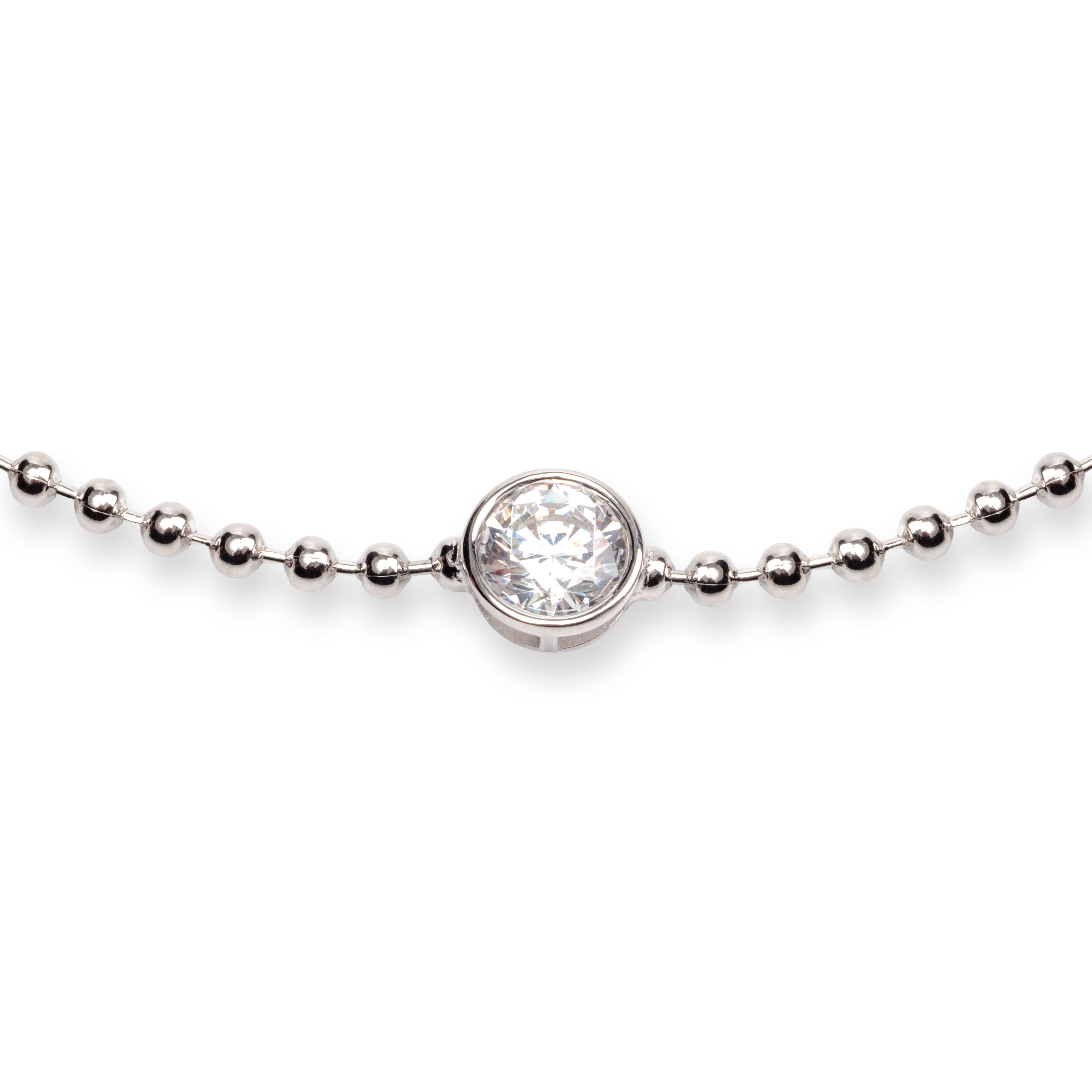Silver Luminous Circle Necklace