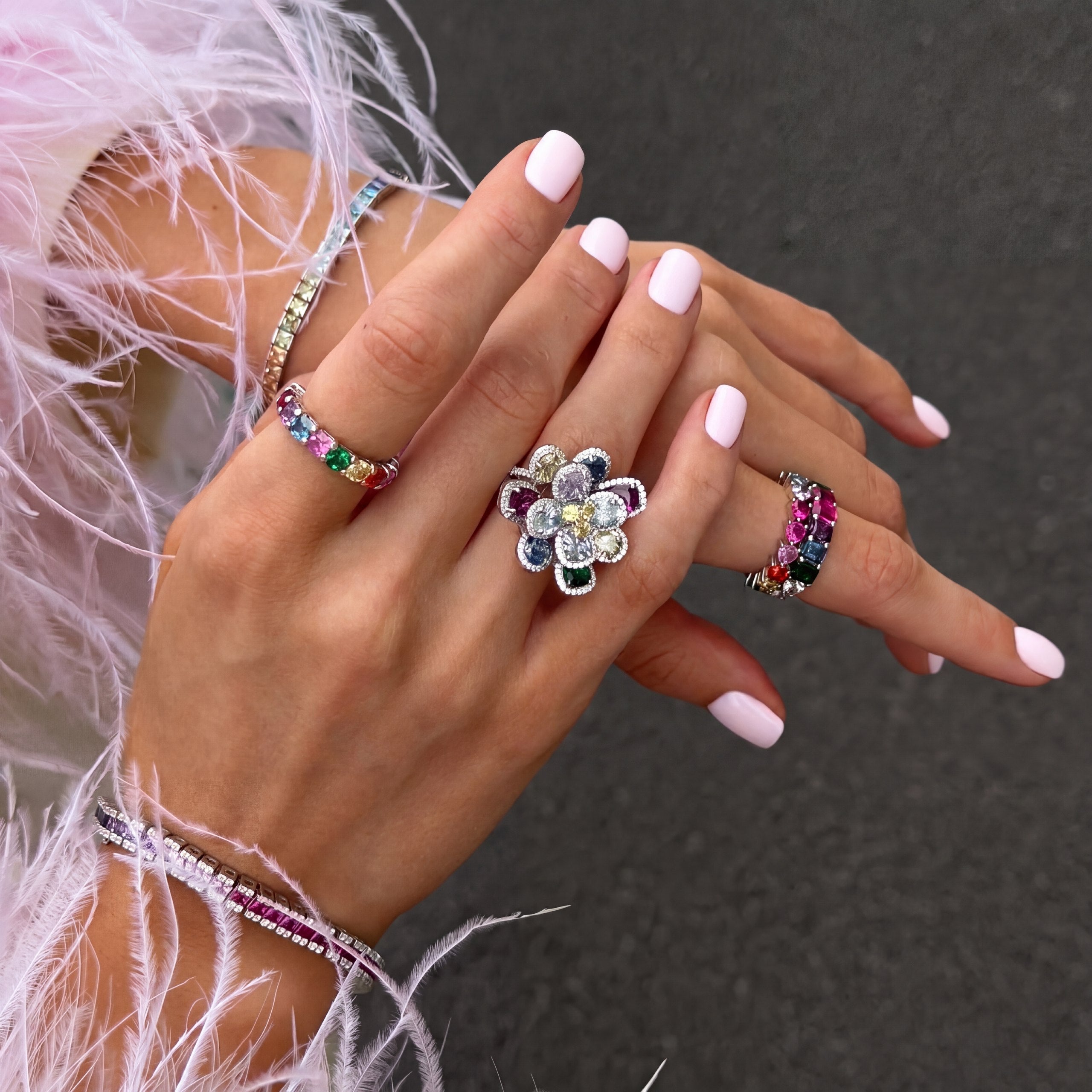 Colorful Blossom Ring