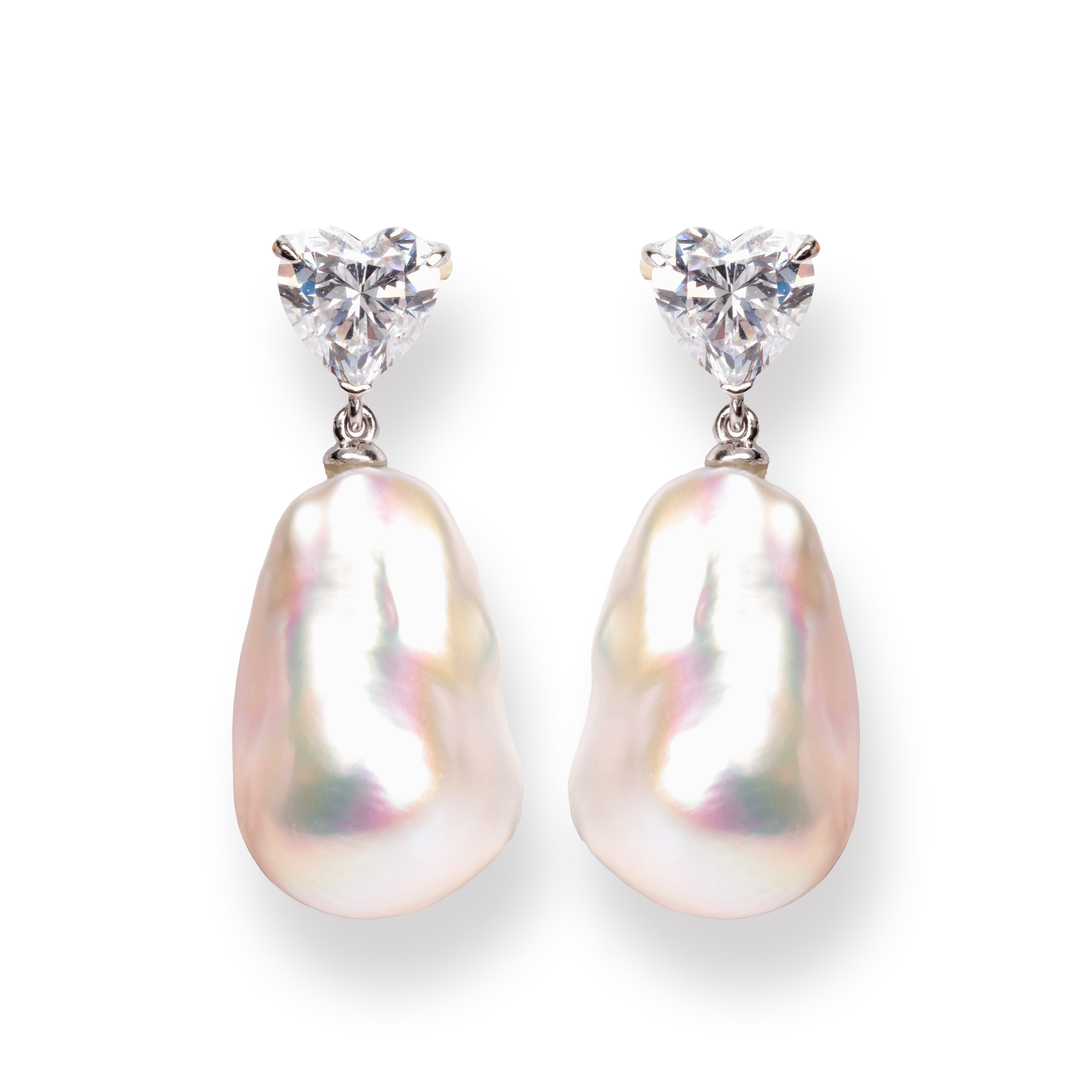 Silver Baroque Pearl Earrings