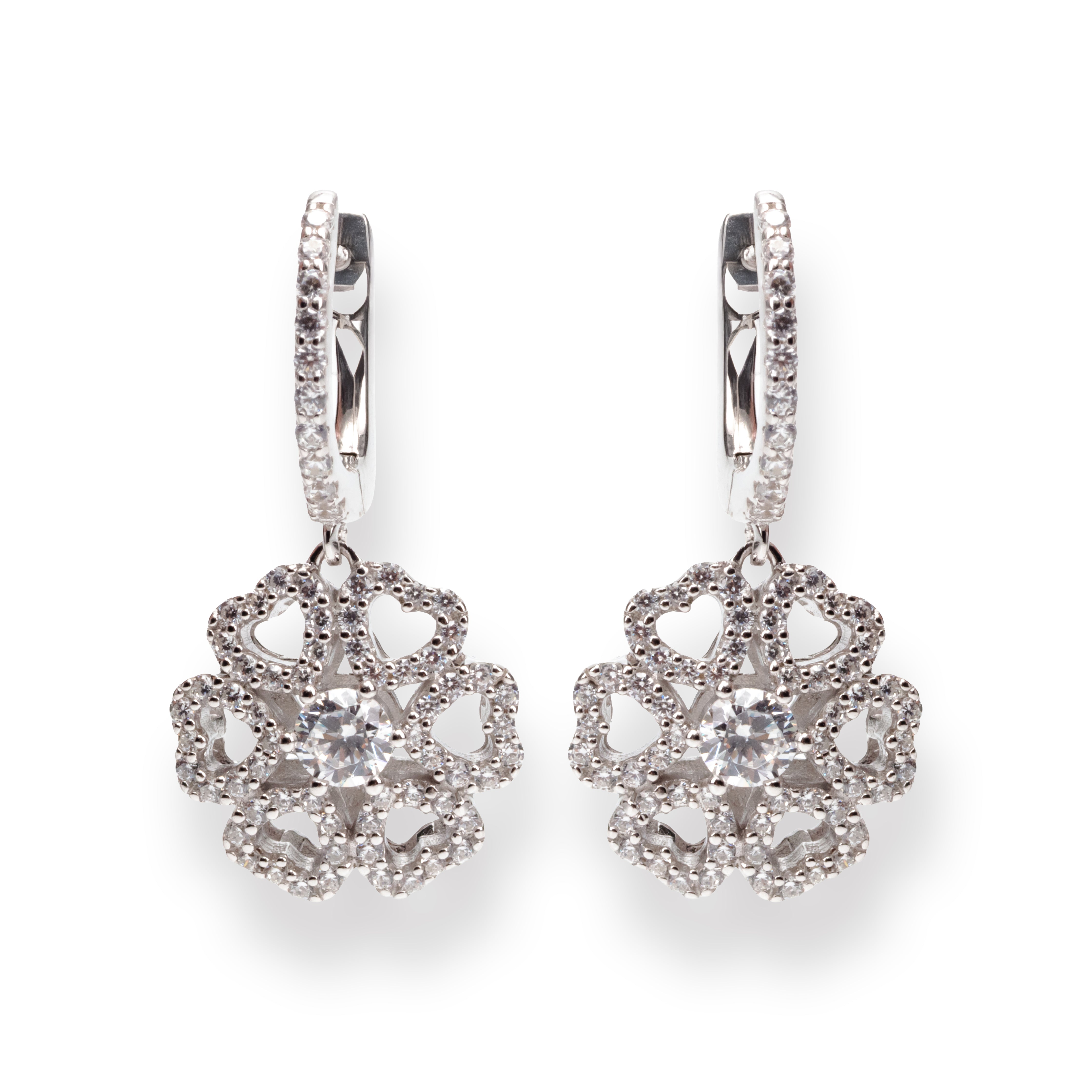 Silver Flower Earrings