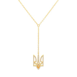 +380 Ukrainian Necklace with Coat of Arms Zirconia