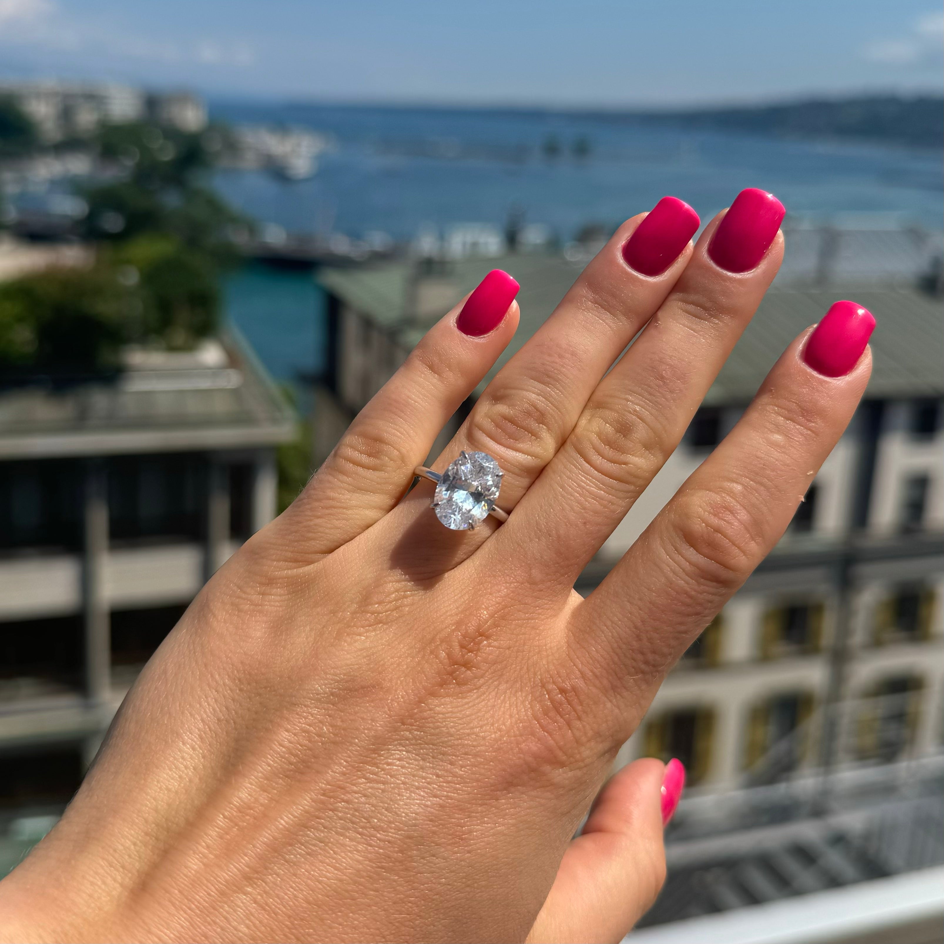 Lovely Oval Cut Silver Ring