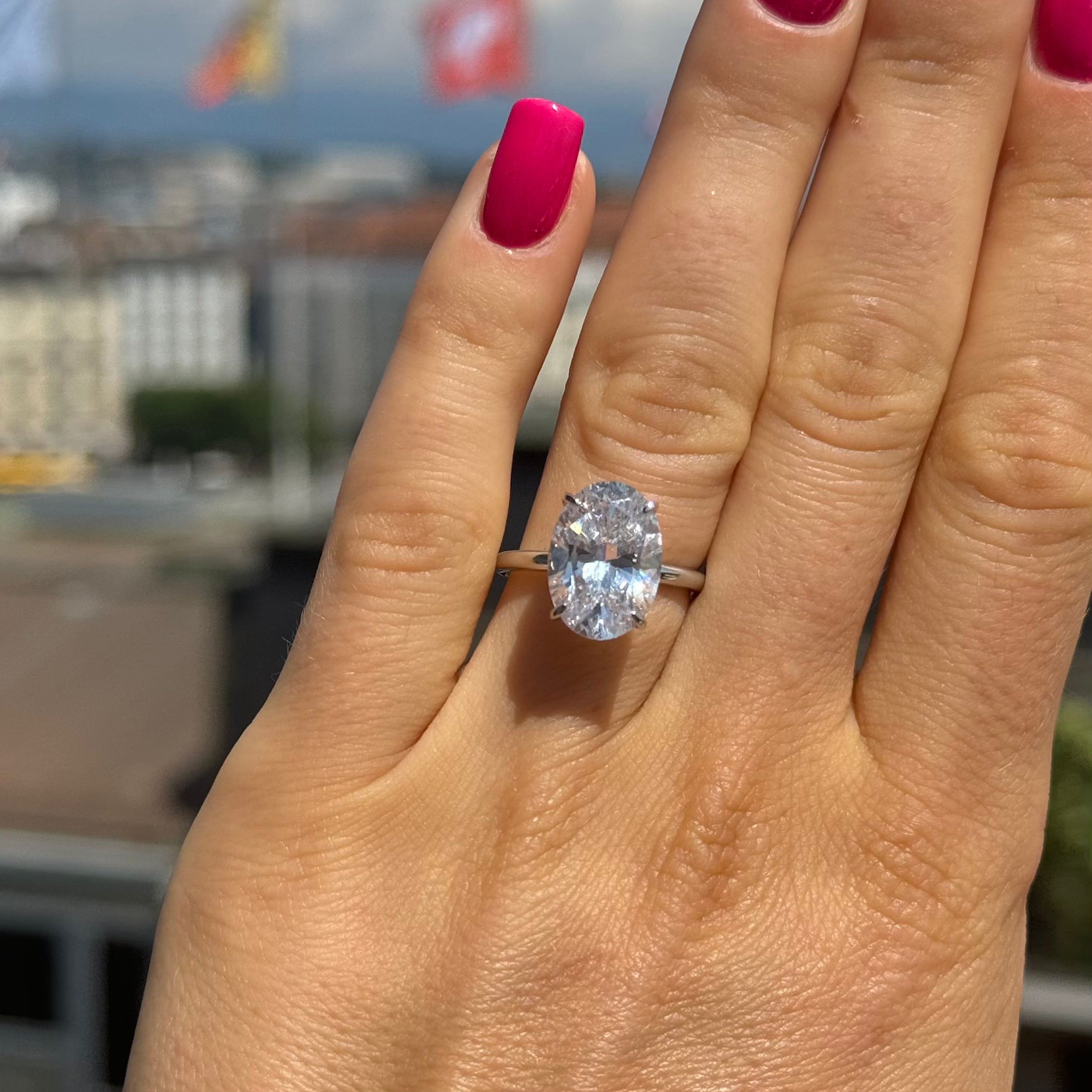 Lovely Oval Cut Silver Ring