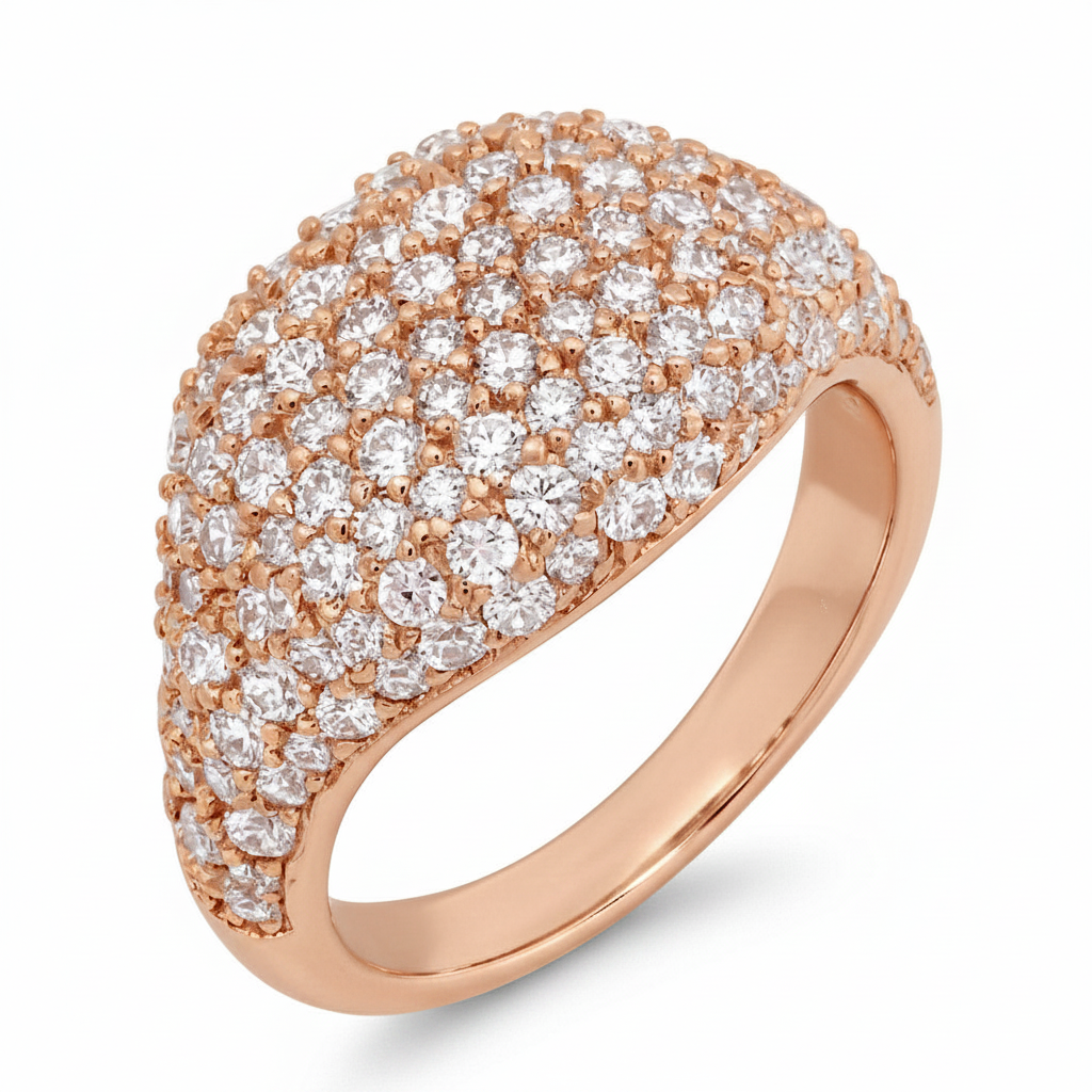 Pave Oval Pinky Ring