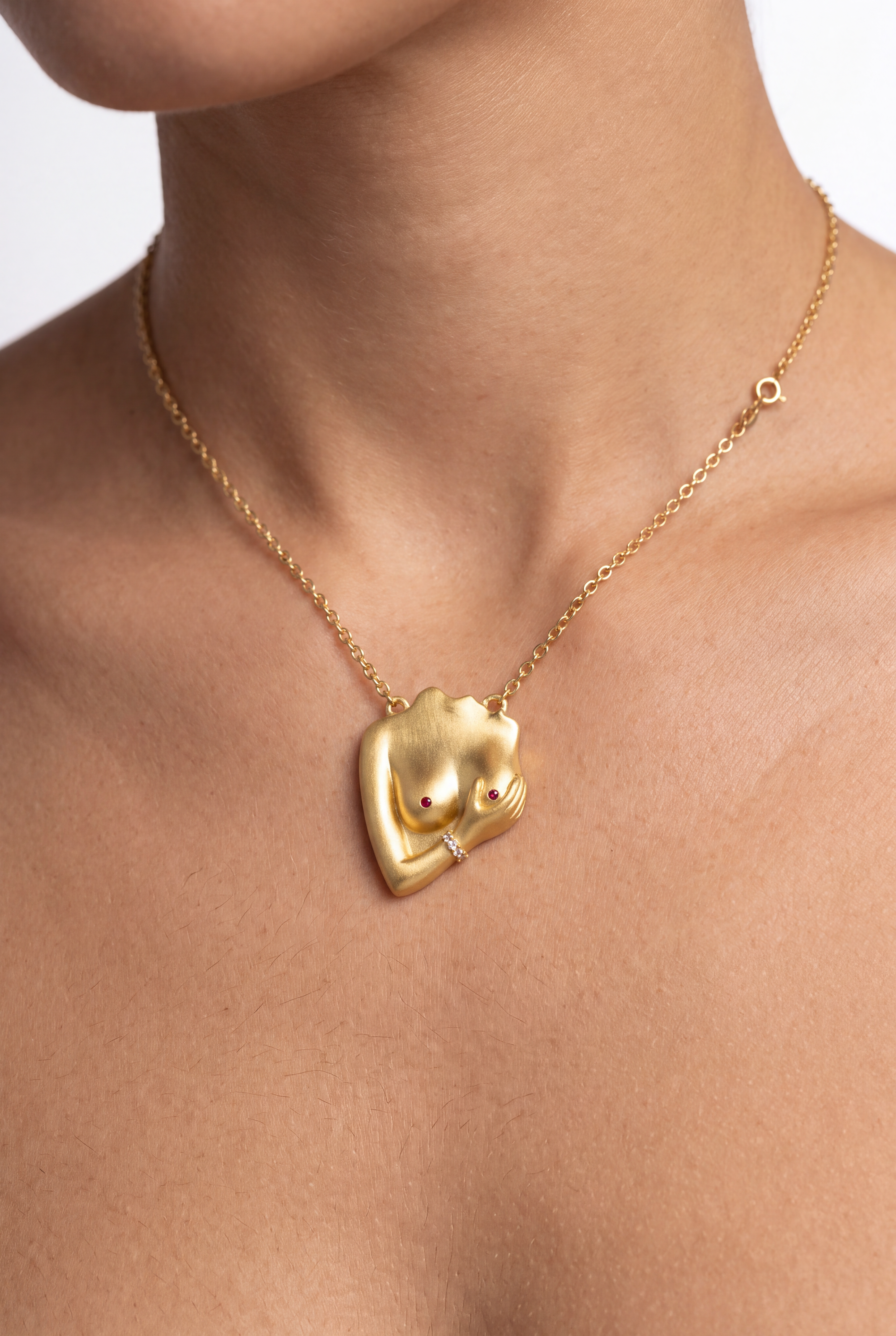 The Maternal Embrace Silver Necklace Body Shape Collection