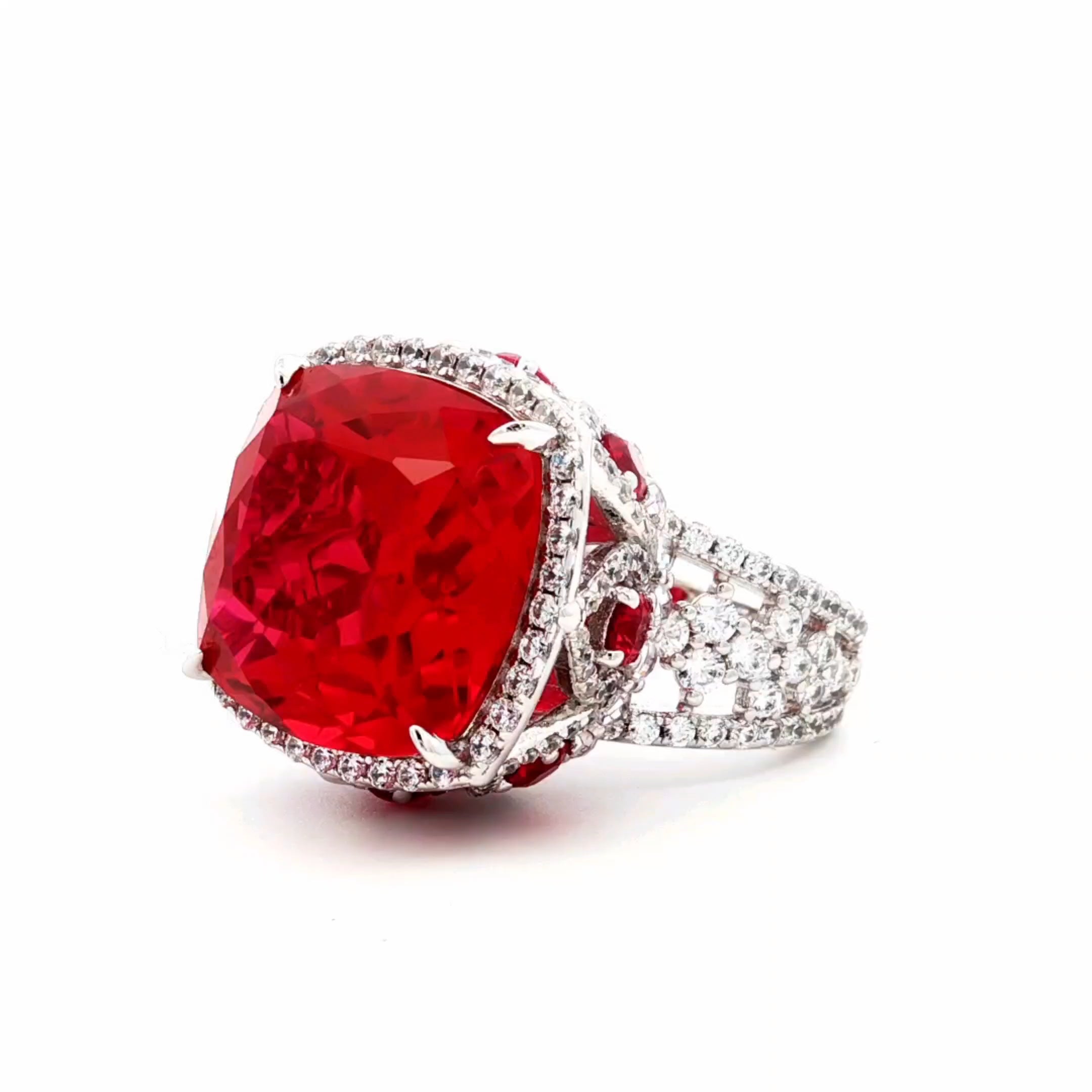 Pashion's Flame Ruby Silver Ring