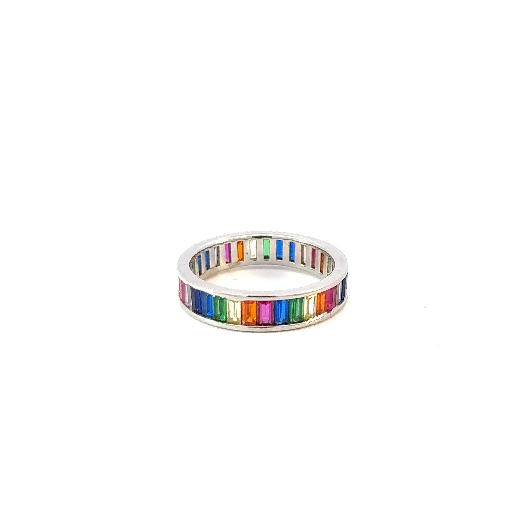 Classic Rainbow Silver Ring