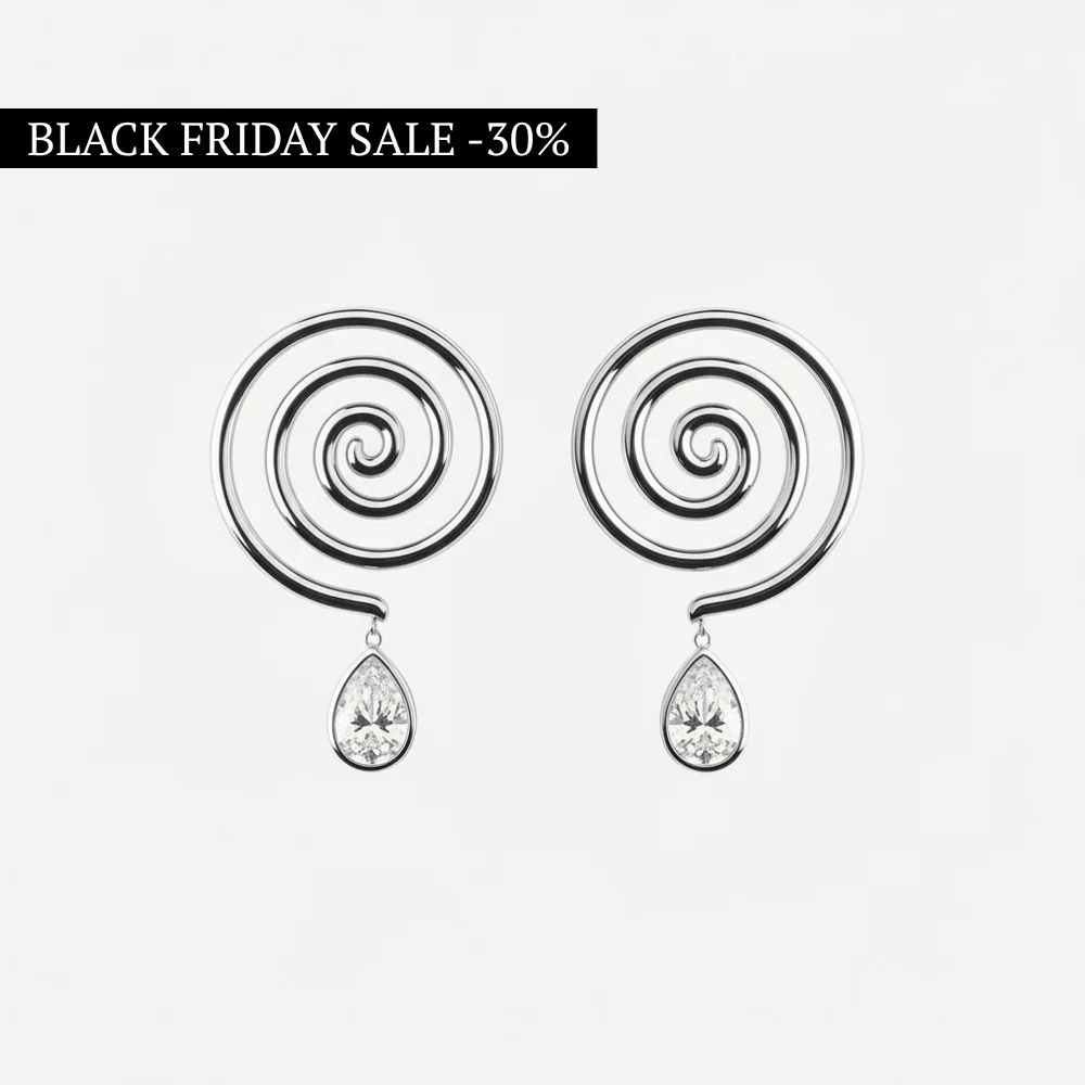 "An Eternal Mystery" Clear Crystal Large Earrings by Kristina Bazan by Natkina