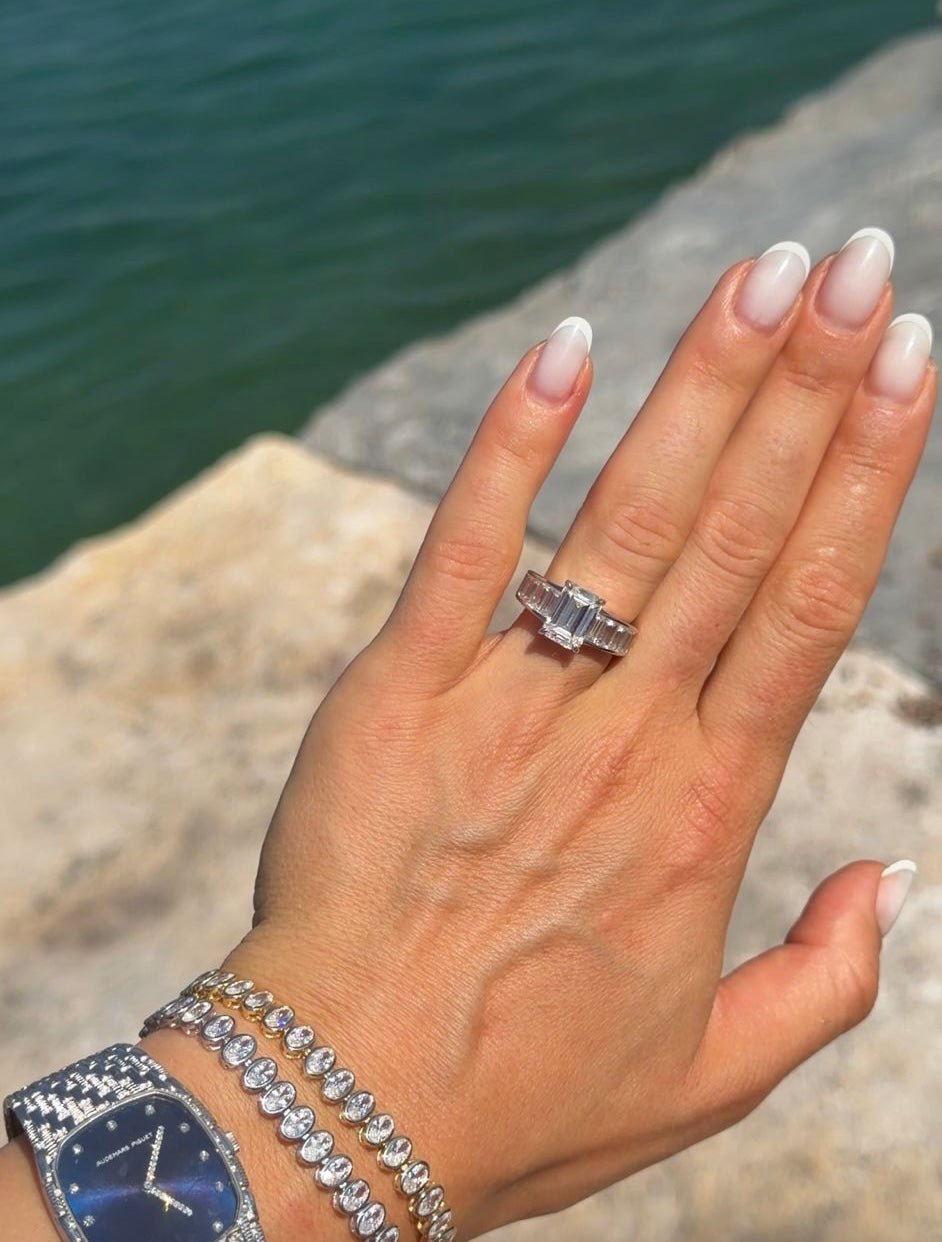 Angelina Jolie Inspired Engagement Ring Original Size by Natkina