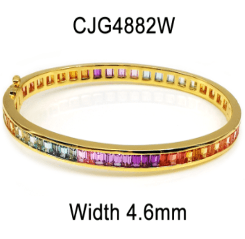 Baguette Rainbow Bangle Bracelet by Natkina