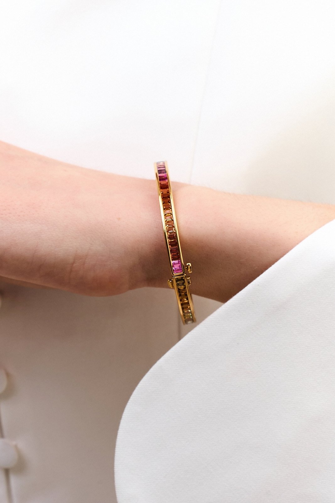 Baguette Rainbow Bangle Bracelet by Natkina