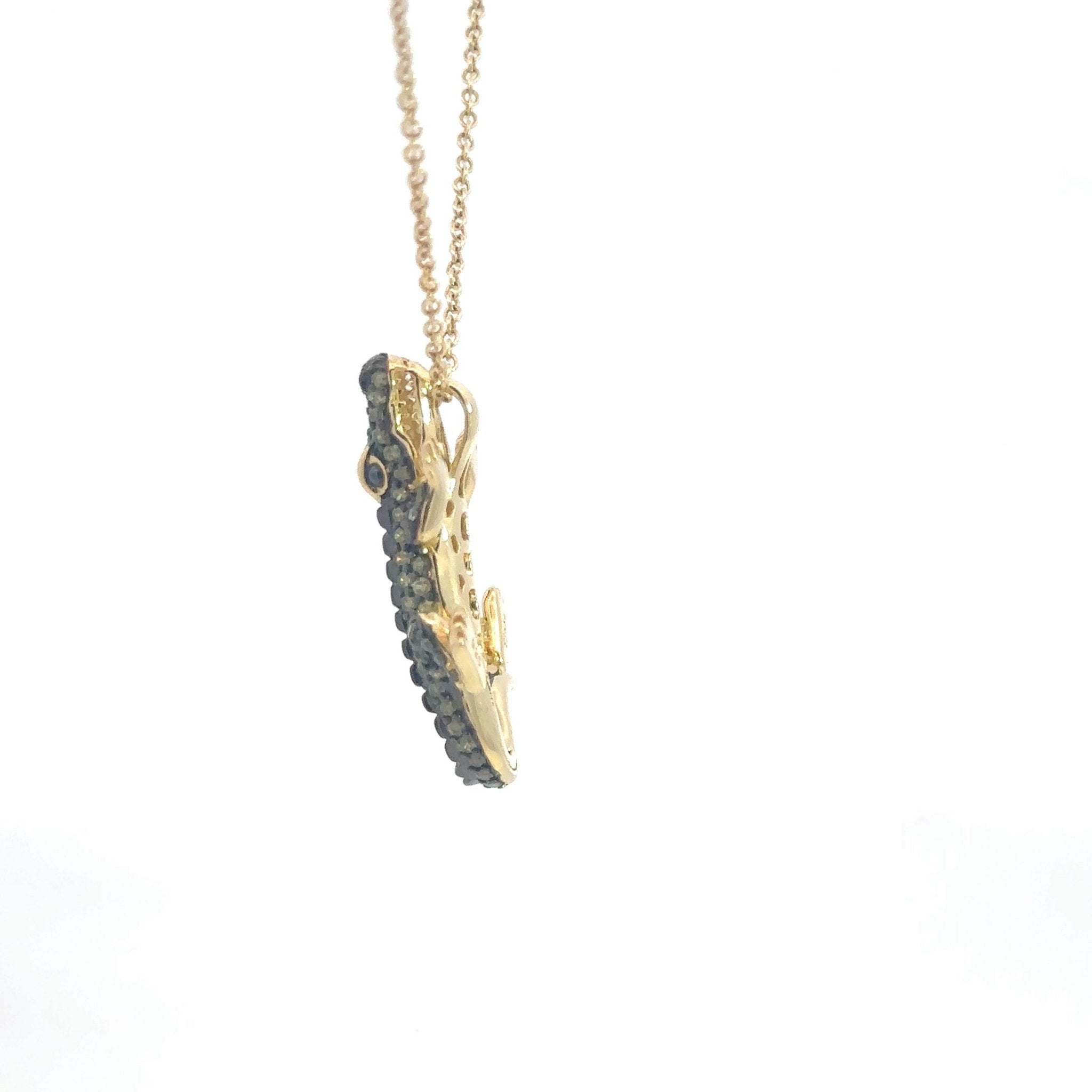 Black Alligator Gold Plated Silver Pendant by Natkina