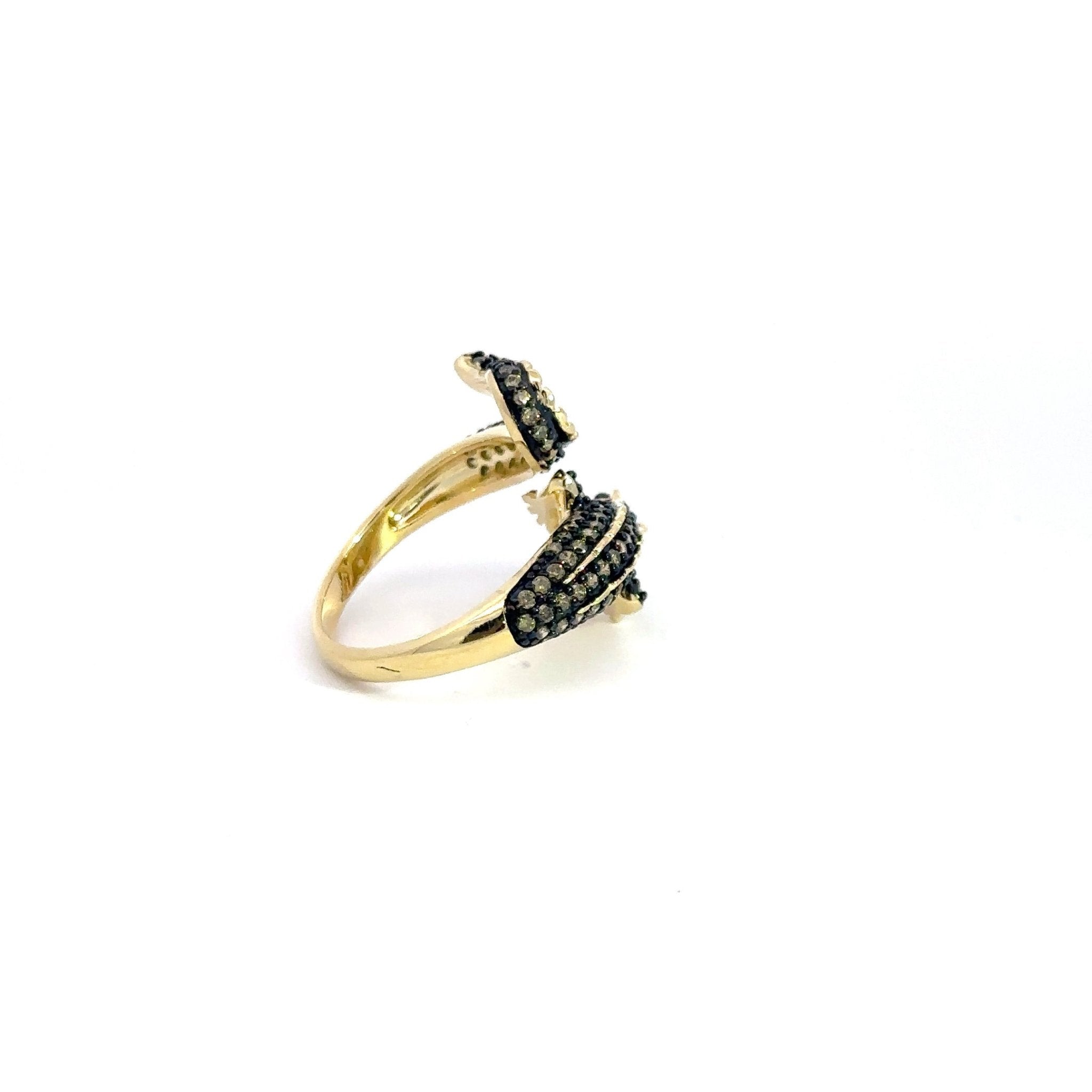 Black Alligator Gold Plated Silver Ring by Natkina