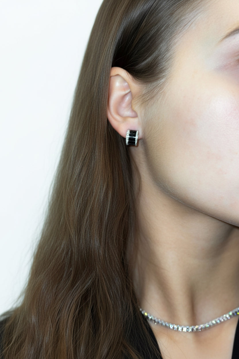 Black and White Arch Earrings by Natkina