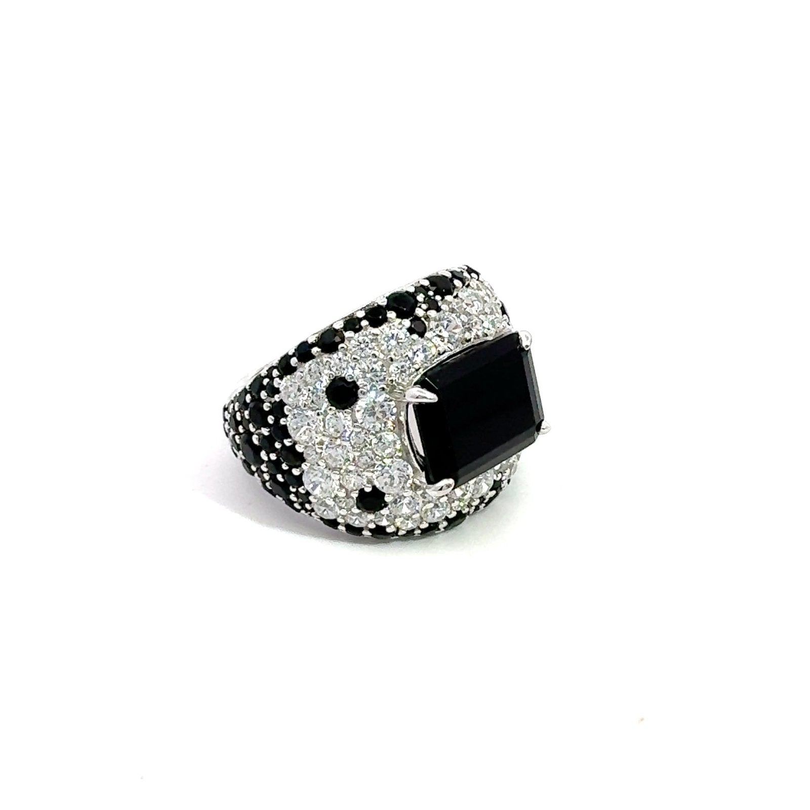 Black and White Black Queen Silver Ring by Natkina