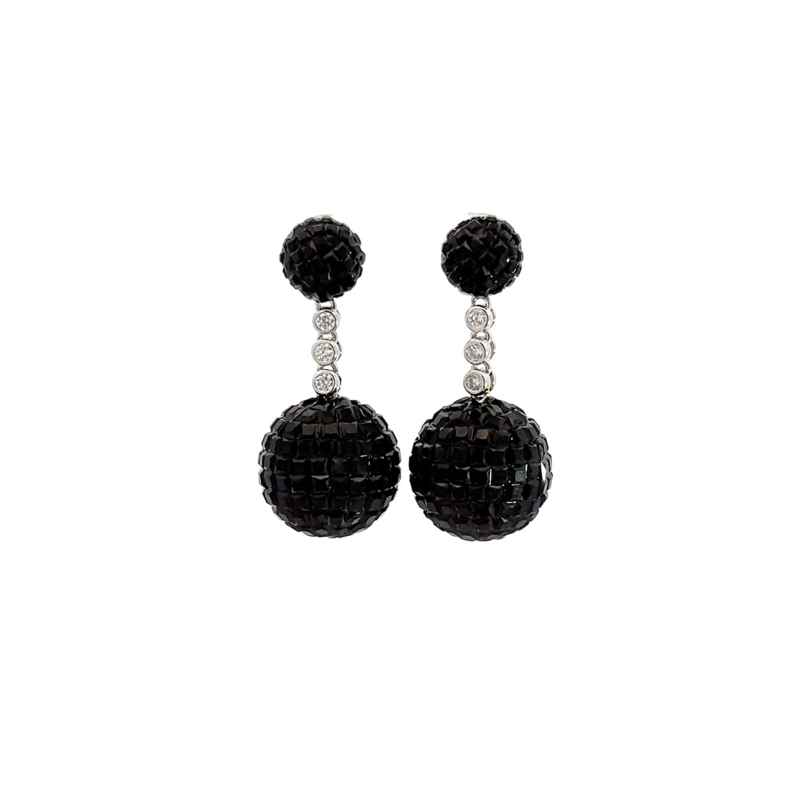 Black and White Discoballs Earrings by Natkina