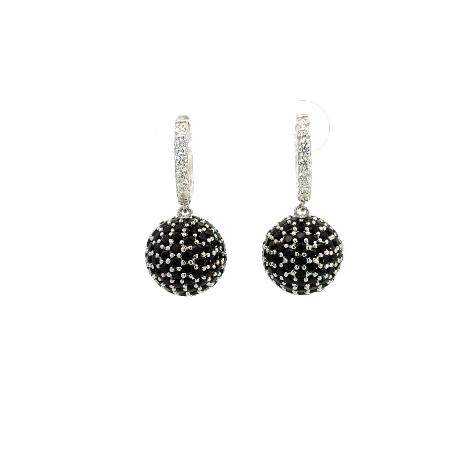 Black and White Galaxy Silver Earrings by Natkina