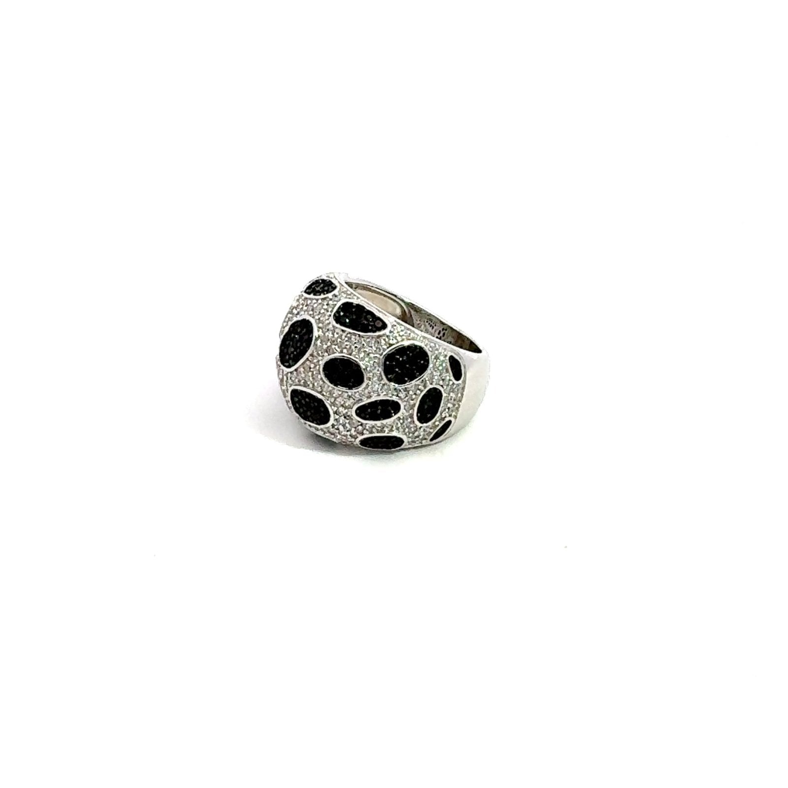 Black and White Salamander Silver Ring by Natkina