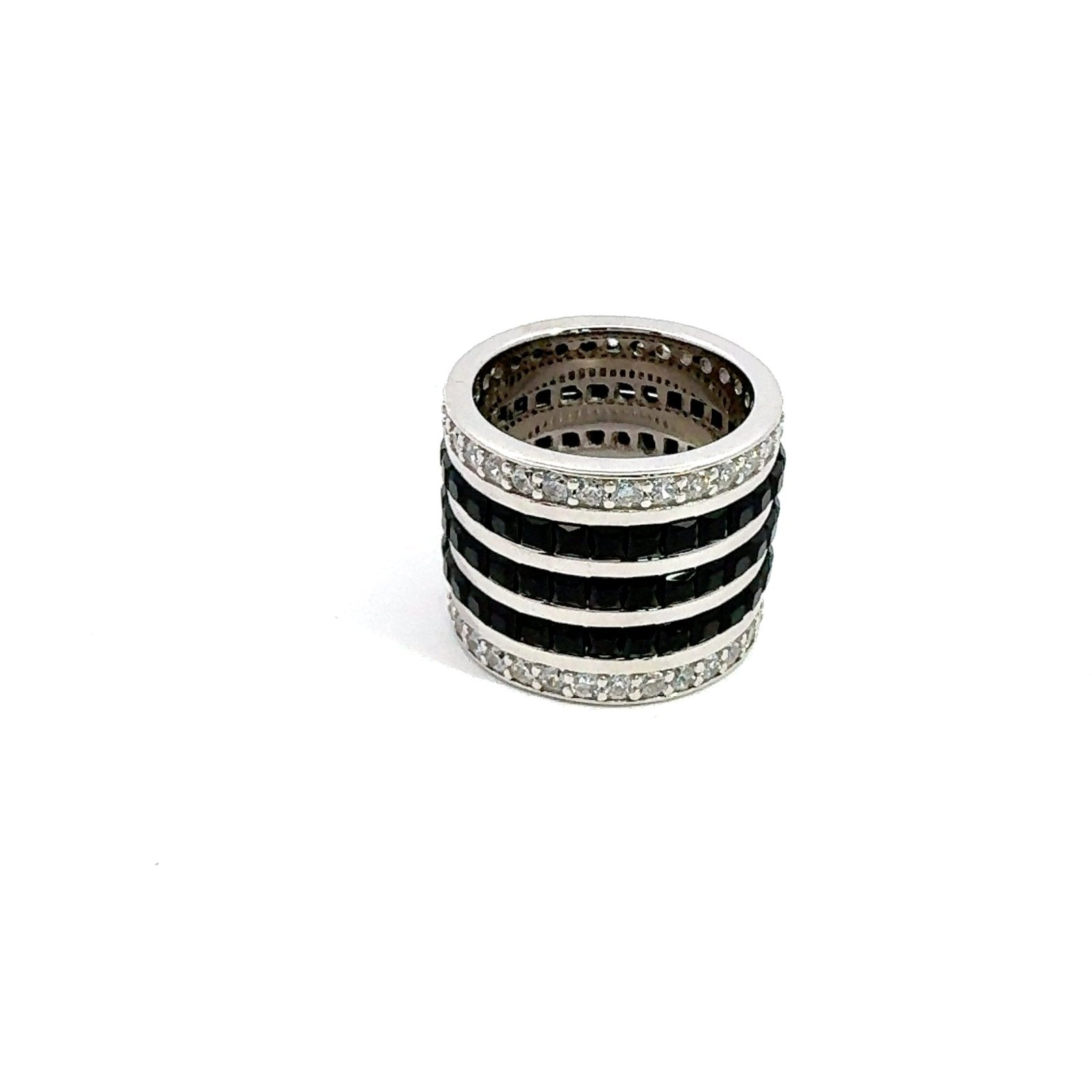 Black and White Silver Ring by Natkina