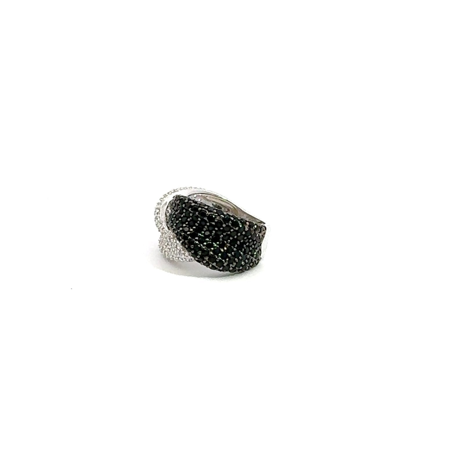 Black and White Silver Wave Ring by Natkina