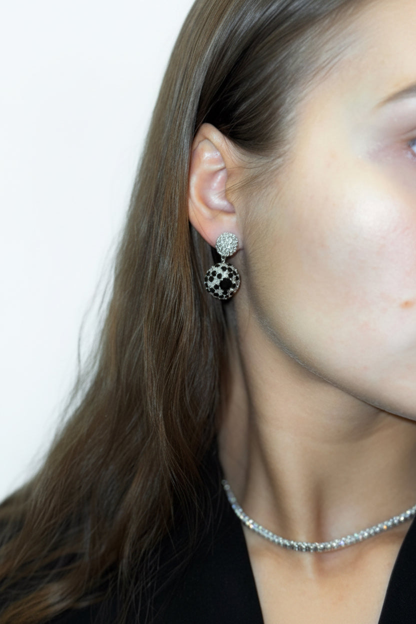 Black and White Snow leopard Earrings by Natkina