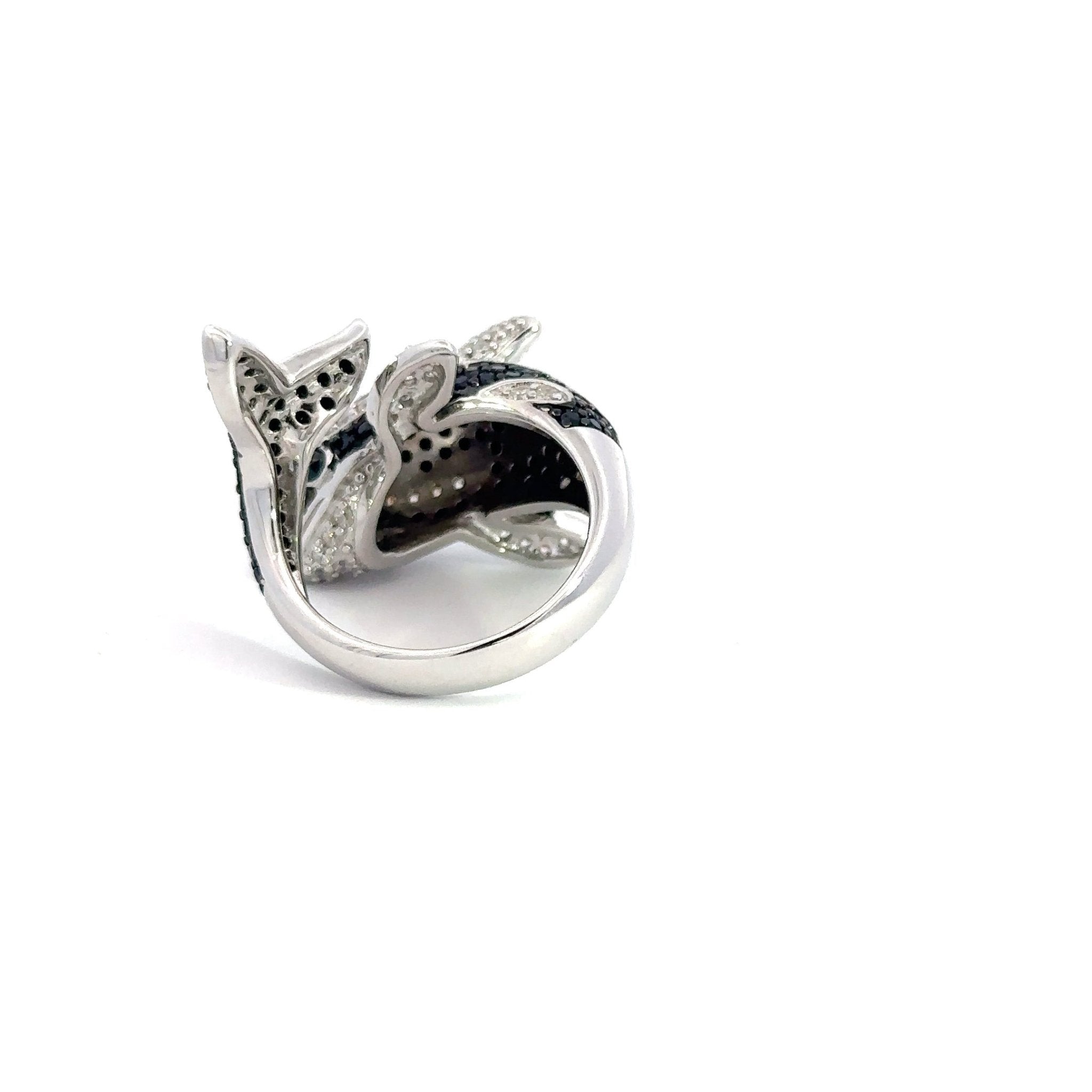 Black Killer Whale Silver Ring by Natkina