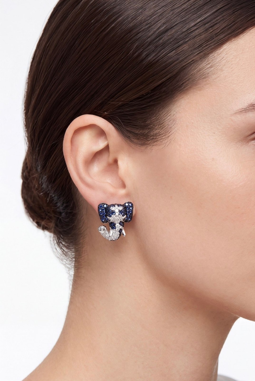 Blue Elephant Clip-on Earrings by Natkina
