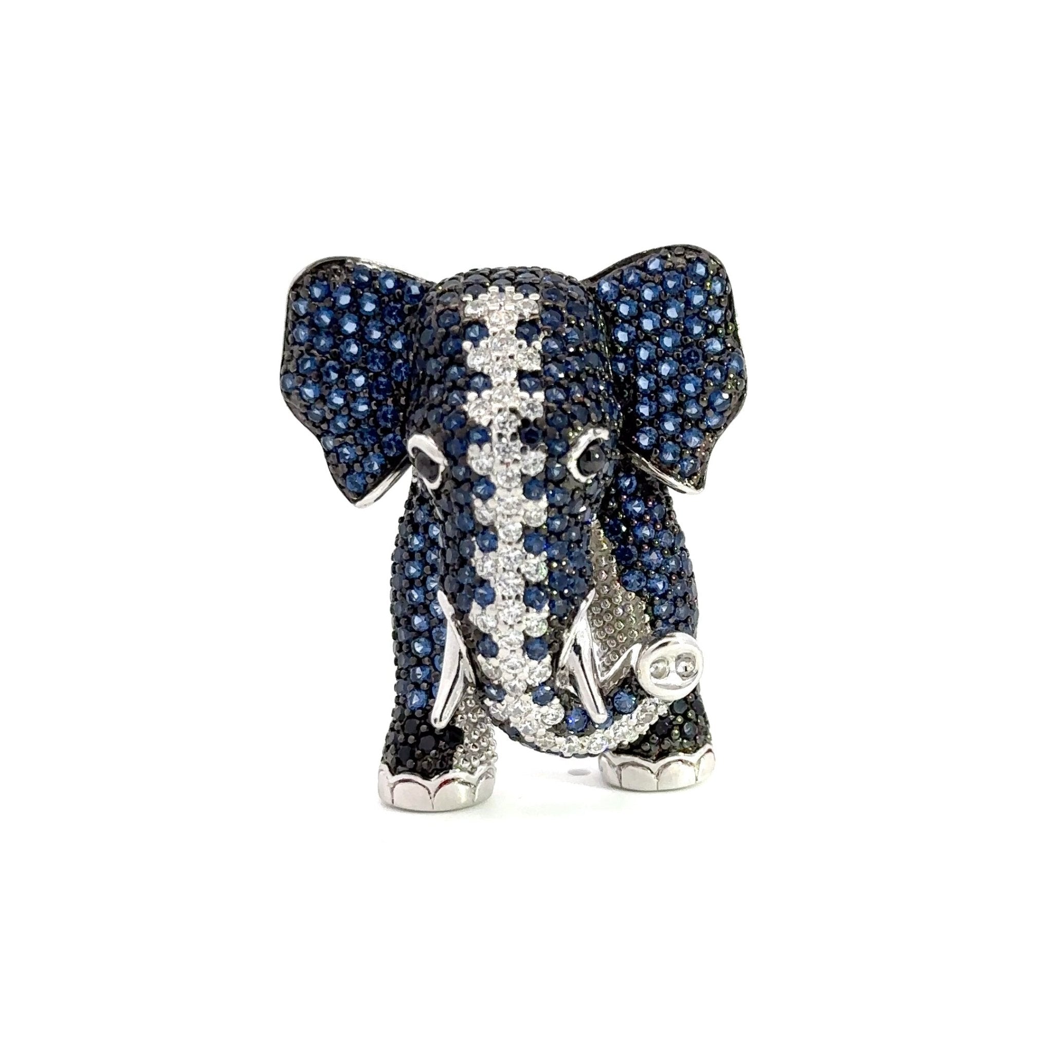 Blue Elephant Silver Pendant by Natkina