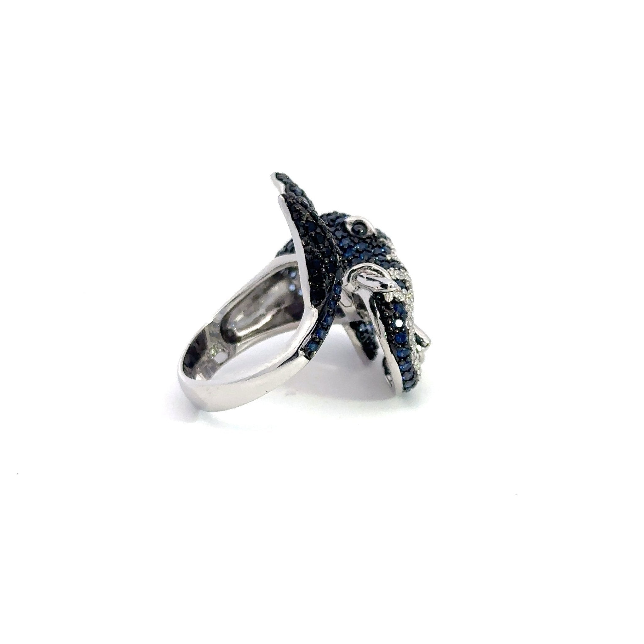 Blue Elephant Silver Ring by Natkina