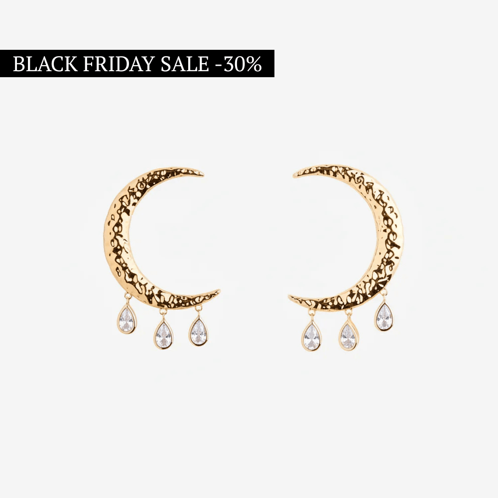 "Born to Shine" Clear Crystal Stone Earrings by Kristina Bazan by Natkina