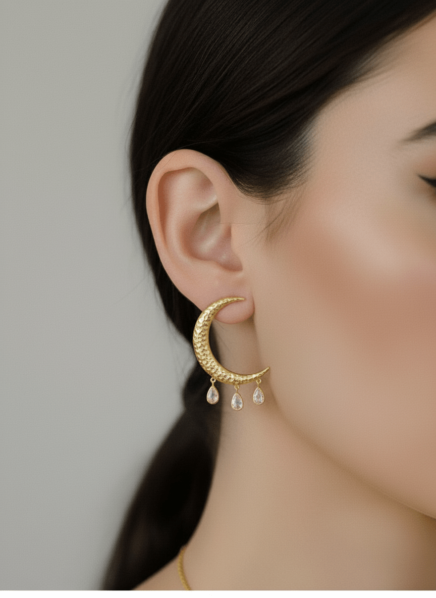 "Born to Shine" Clear Crystal Stone Earrings by Kristina Bazan by Natkina