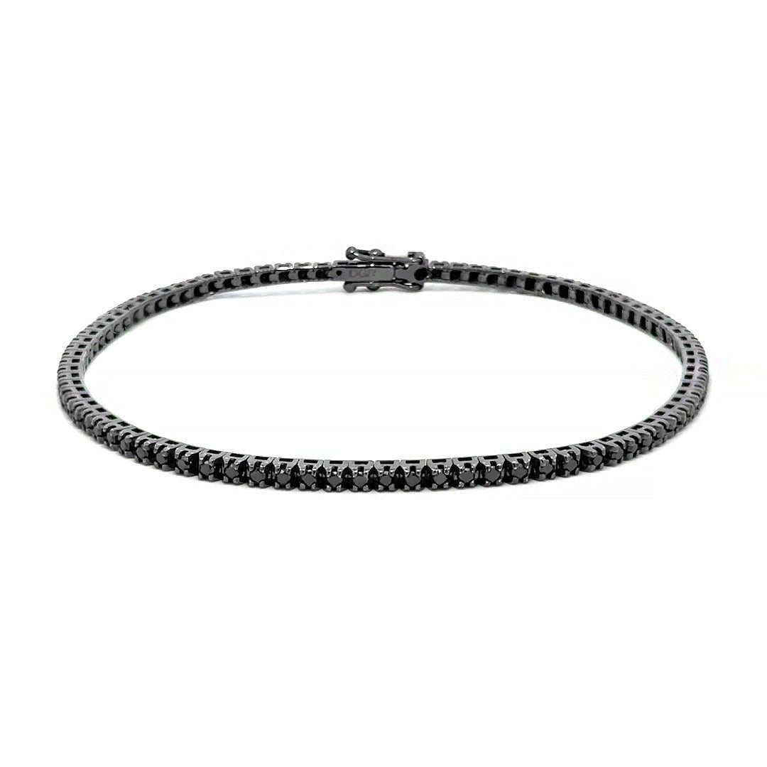 Capsule Classic Black Diamond Tennis 18K Bracelet by Natkina