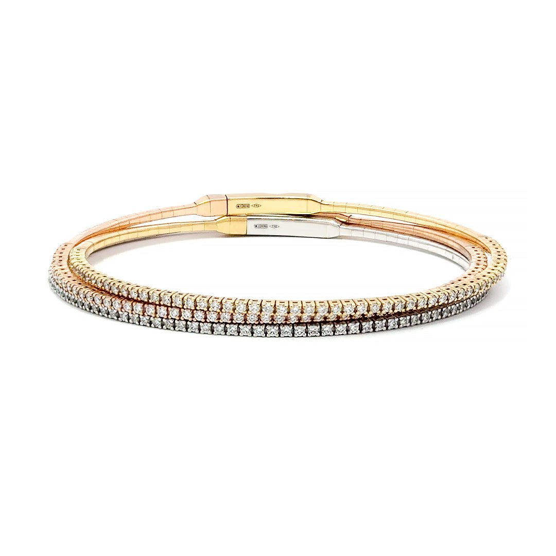 Capsule Soft Rose Gold Diamond Bracelet by Natkina