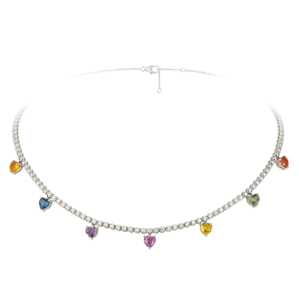 Chic Diamond 18K White Gold Necklace Her