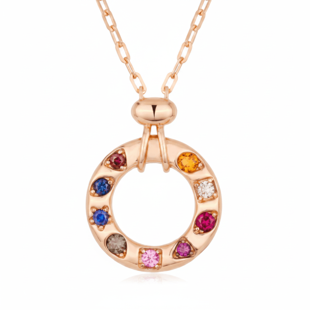 Circle Rainbow Silver Necklace by Natkina